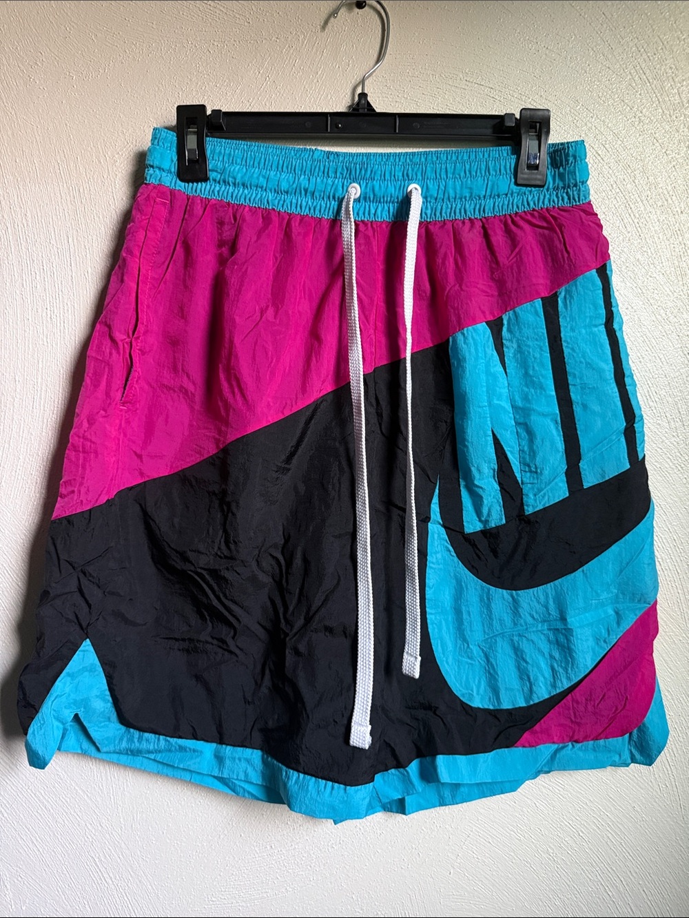 Nike Colorblock Mini Skirt in Magenta, Teal, and Black